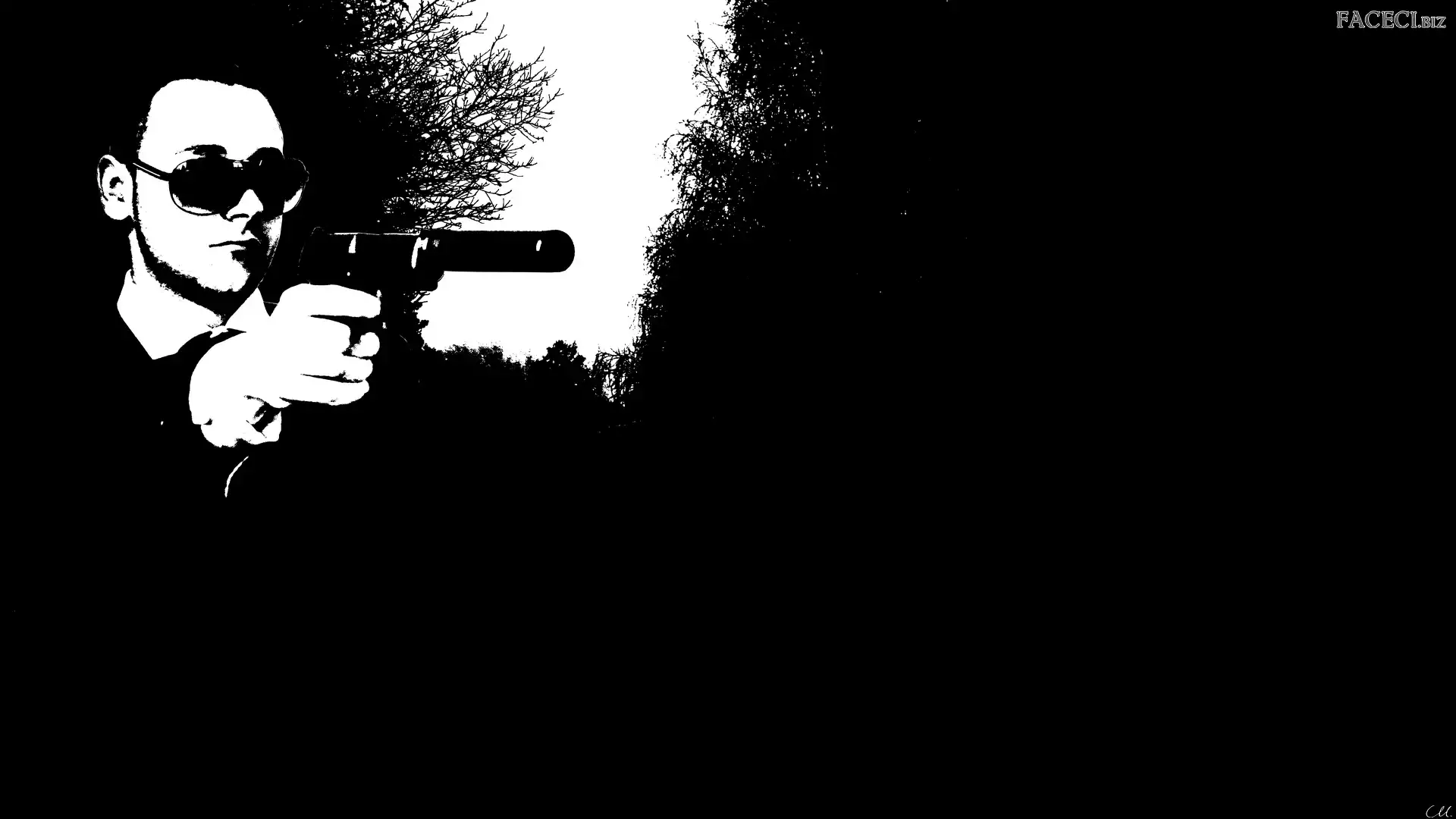 Czarno-białe, Pistolet, Zabójca, Mężczyzna