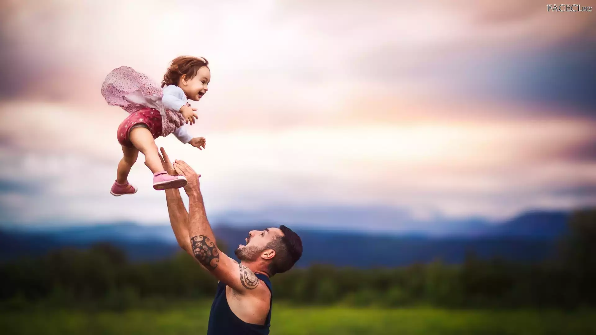 Mężczyzna, Dziecko, Dziewczynka