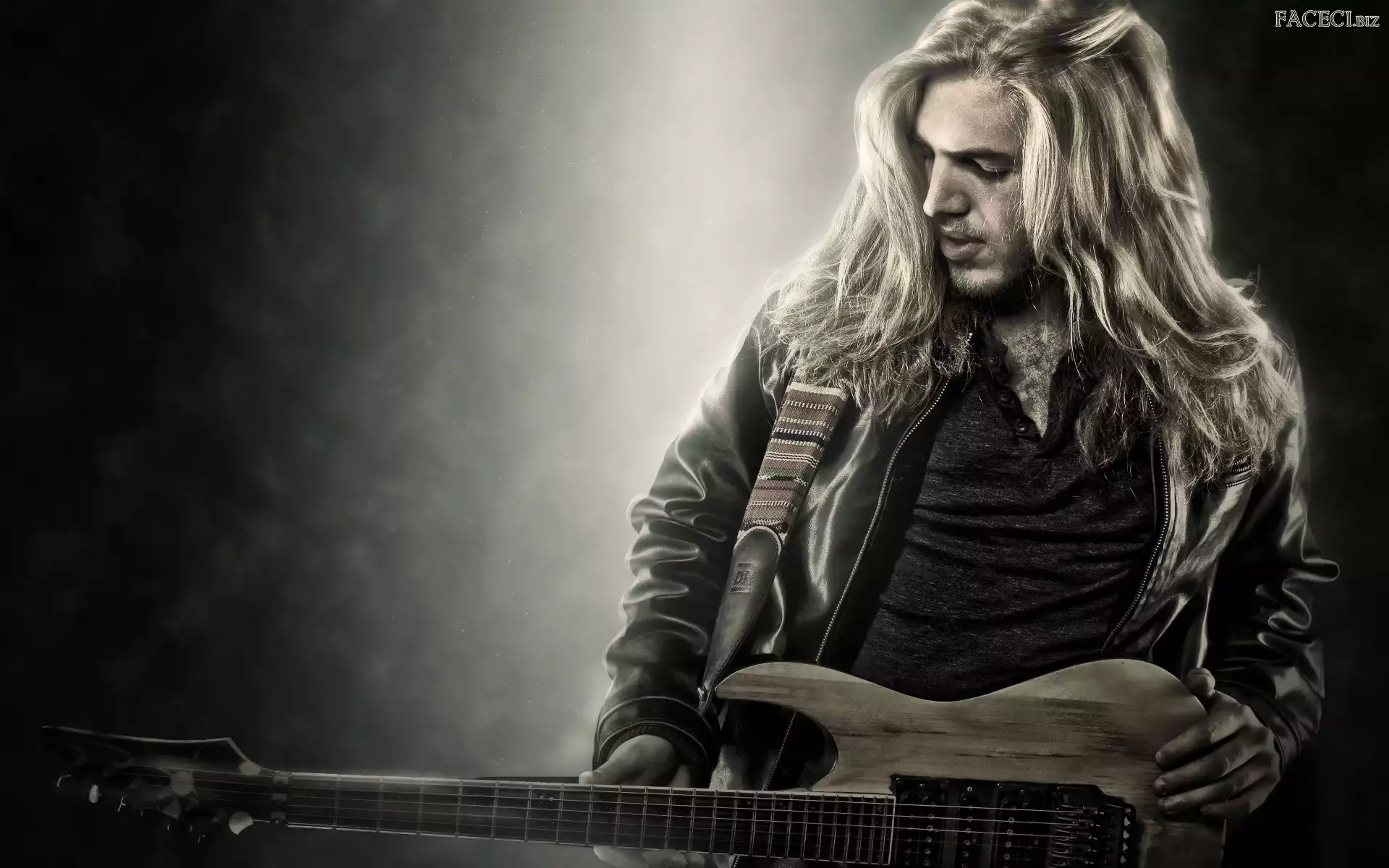 Włosy, Muzyk, Długie, Gitara